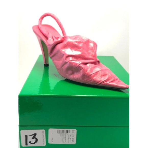 BOTTEGA VENETA Pink Twist The Patent Leather Slingback Pumps Size EU:38.5 - Picture 11 of 12